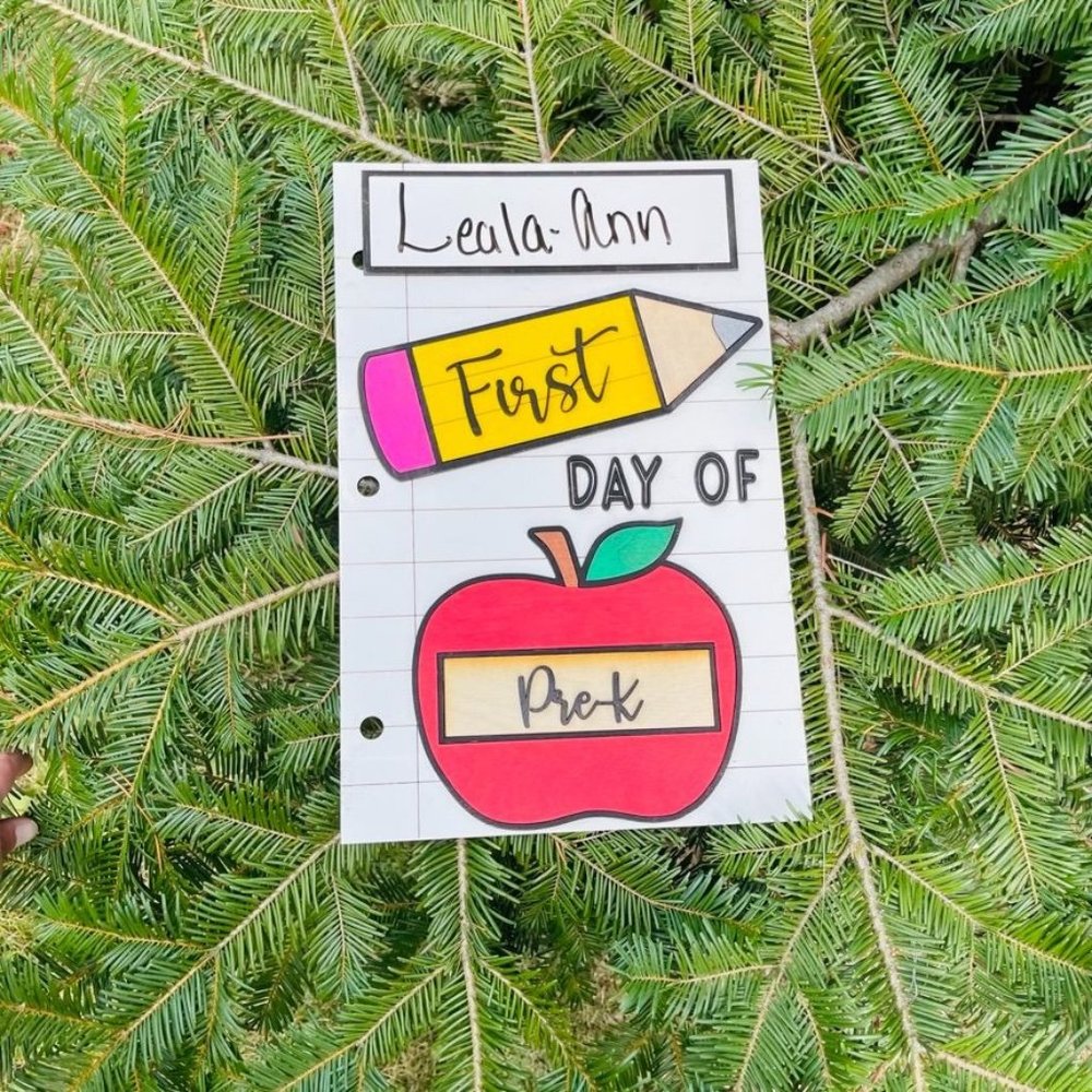 First Day of school sign, first day of school photo prop, interchangeable first,
